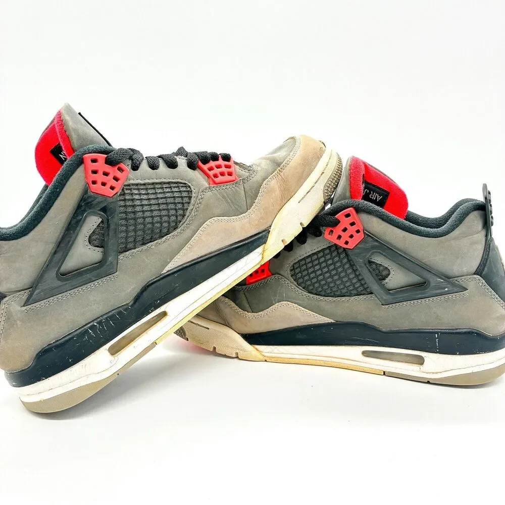 Nike Air Jordan 4 Retro Infrared Men's Size 9.5 Grey Black Red DH6927-061 USED